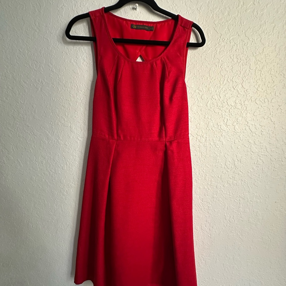 FINAL PRICE The Limited Red Pleated A-Line Midi Dress Cocktail